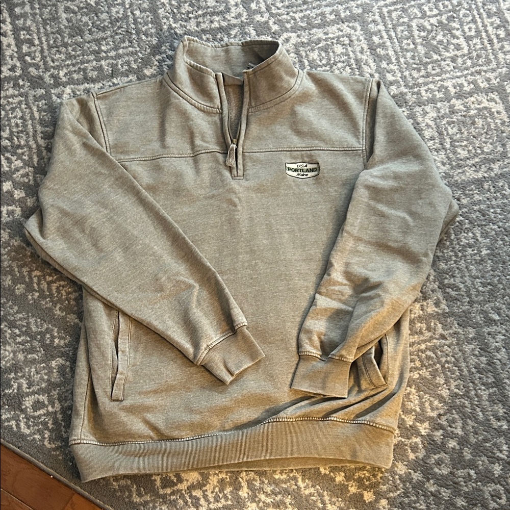Men's Gray Quarter-Zip Sweater
